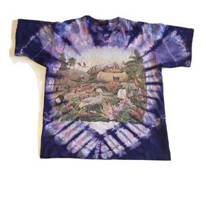 Rare Vintage Lisa Chapman Graphics Wildlife Noah’s Ark Shirt Tie Dye Size XL